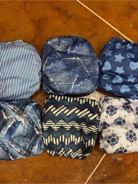 Mama Koala 1.0 Pocket Cloth Diaper Denim Theme Pattern Lot Of 6 Or Message for 1